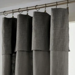 L'EFFET PAPILLON Rideau coton ajustable (140 x max 270 cm) Sixtine Gris ardoise Gris foncé Clearance