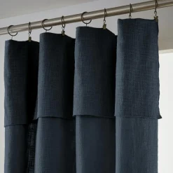 L'EFFET PAPILLON Rideau coton ajustable (140 x max 270 cm) Sixtine Bleu nuit Clearance