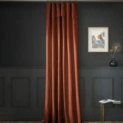 L'EFFET PAPILLON Rideau coton ajustable (140 x max 270 cm) Sixtine Terracotta Sale