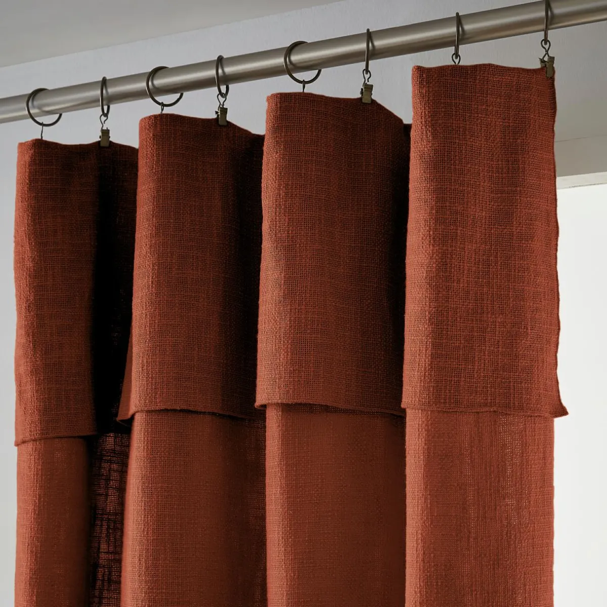L'EFFET PAPILLON Rideau coton ajustable (140 x max 270 cm) Sixtine Terracotta Sale