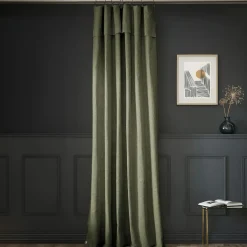 L'EFFET PAPILLON Rideau coton ajustable (140 x max 270 cm) Sixtine Vert romarin Sale