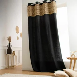 EMINZA Rideau coton et jute (140 x 240 cm) Nama Noir New