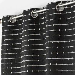 DOUCEUR D'INTERIEUR Rideau coton recyclé (140 x 240 cm) Linechic Noir Online