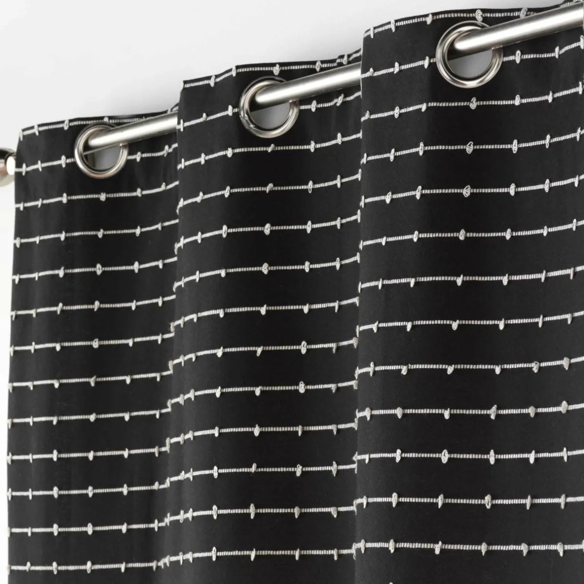 DOUCEUR D'INTERIEUR Rideau coton recyclé (140 x 240 cm) Linechic Noir Online