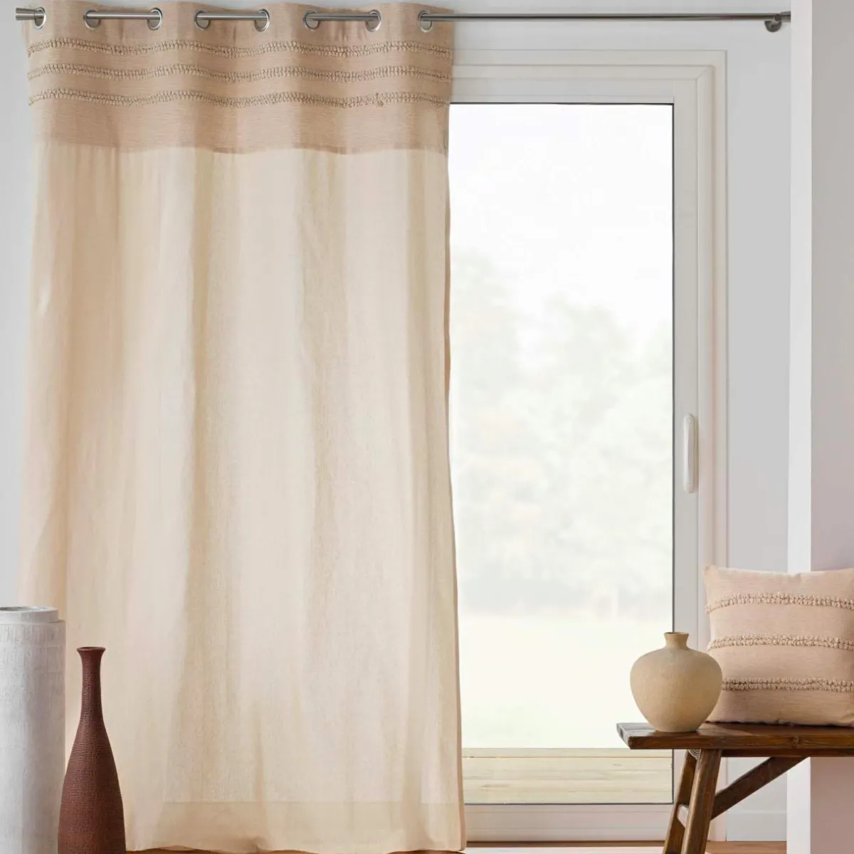 douceur d'intu017drieur Rideau coton tufté (140 x 240 cm) Hilary Beige Clearance