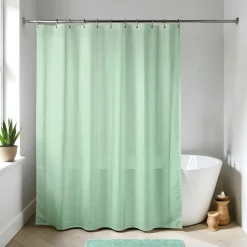 TENDANCE Rideau de douche à anneaux (180 x 200 cm) Uni Vert amande Vert menthe Clearance