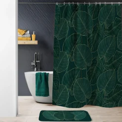 douceur d'intu017drieur Rideau de douche à anneaux (180 x 200 cm) Jade Vert