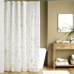 douceur d'intu017drieur Rideau de douche à anneaux (180 x 200 cm) Joya Blanc Sale