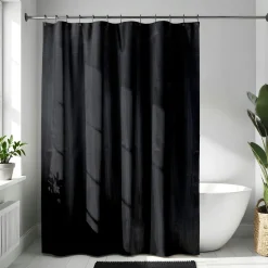 TENDANCE Rideau de douche à anneaux (180 x 200 cm) Diamants Noir