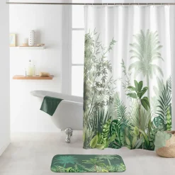 douceur d'intu017drieur Rideau de douche à anneaux (180 x 200 cm) Vagabonde Vert New