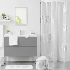 DOUCEUR D'INTERIEUR Rideau de douche (200 cm) Orbella et argent Blanc Online