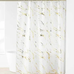 douceur d'intu017drieur Rideau de douche effet marbre (180 x 200 cm) Aquamarbre Blanc Online