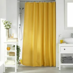 douceur d'intu017drieur Rideau de douche effet tissé à anneaux (180 x 200 cm) Quartz miel Jaune Online