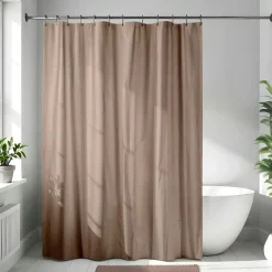 TENDANCE Rideau de douche en microfibre (180 x 200 cm) Gauffré Cappuccino Marron New
