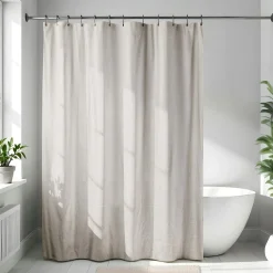 TENDANCE Rideau de douche en microfibre (180 x 200 cm) Gauffré Beige Sale