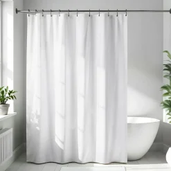 TENDANCE Rideau de douche en microfibre (180 x 200 cm) Gauffré Blanc Online