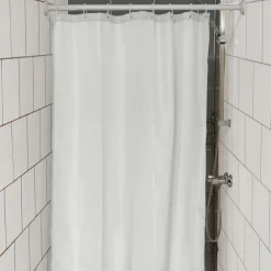 TENDANCE Rideau de douche étroit spécial douche (120 x 180 cm) Uni Blanc Outlet