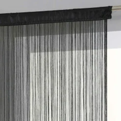 ATMOSPHERA Rideau de fil (90 x H200 cm) Uni Noir New