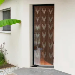 LUANCE Rideau de porte bambou (90 x 200 cm) Chevron Taupe Hot