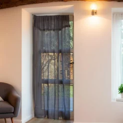 LUANCE Rideau de porte tissé (135 x 225 cm) Natural Gris Hot
