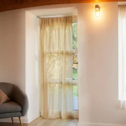 LUANCE Rideau de porte tissé (135 x 225 cm) Natural Taupe