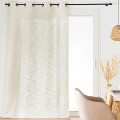 douceur d'intu017drieur Rideau effet lin tissé (140 x 260 cm) Nando Ecru