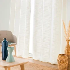 douceur d'intu017drieur Rideau effet lin tissé (140 x 260 cm) Nando Ecru