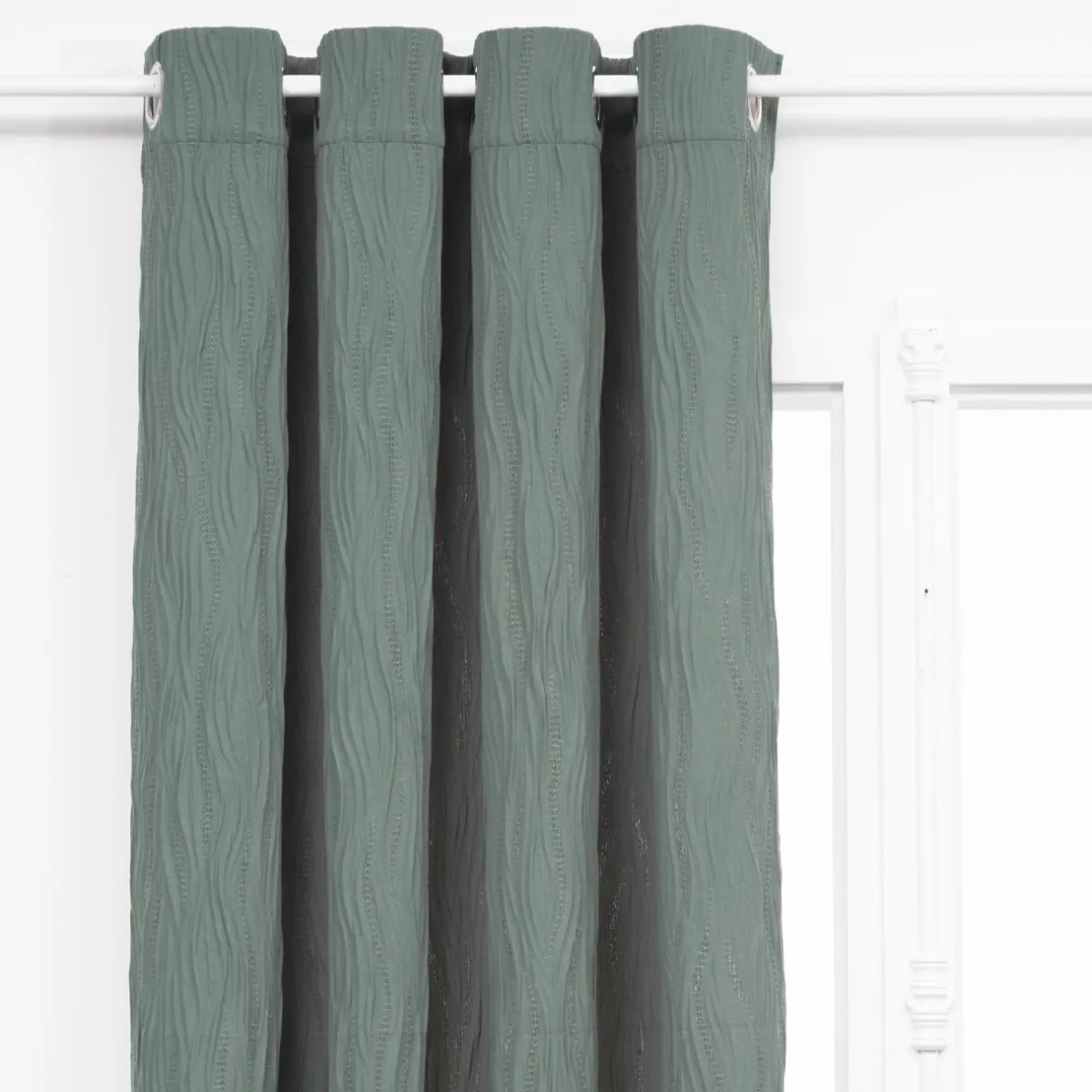 Atmosphera, cru017dateur d'intu017drieur Rideau effet plissé (135 x 260 cm) Maely Bleu Hot