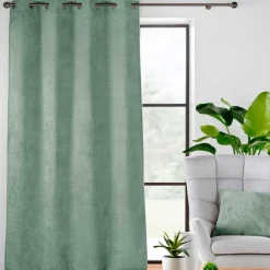 douceur d'intu017drieur Rideau flanelle relief (140 x 240 cm) Flanela Vert kaki New