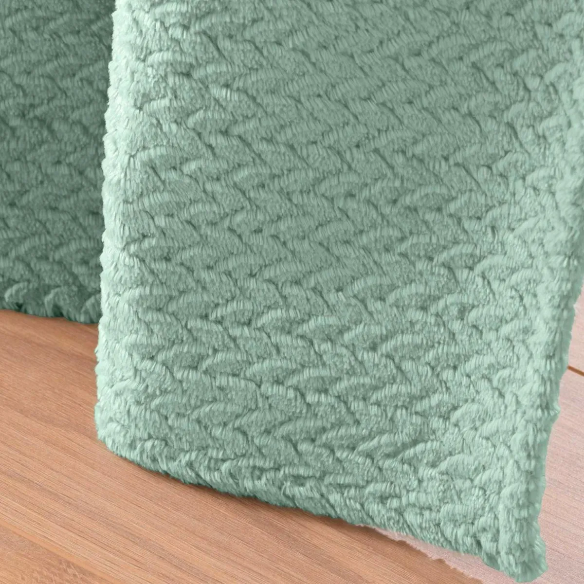 douceur d'intu017drieur Rideau flanelle relief (140 x 240 cm) Flanela Vert kaki New