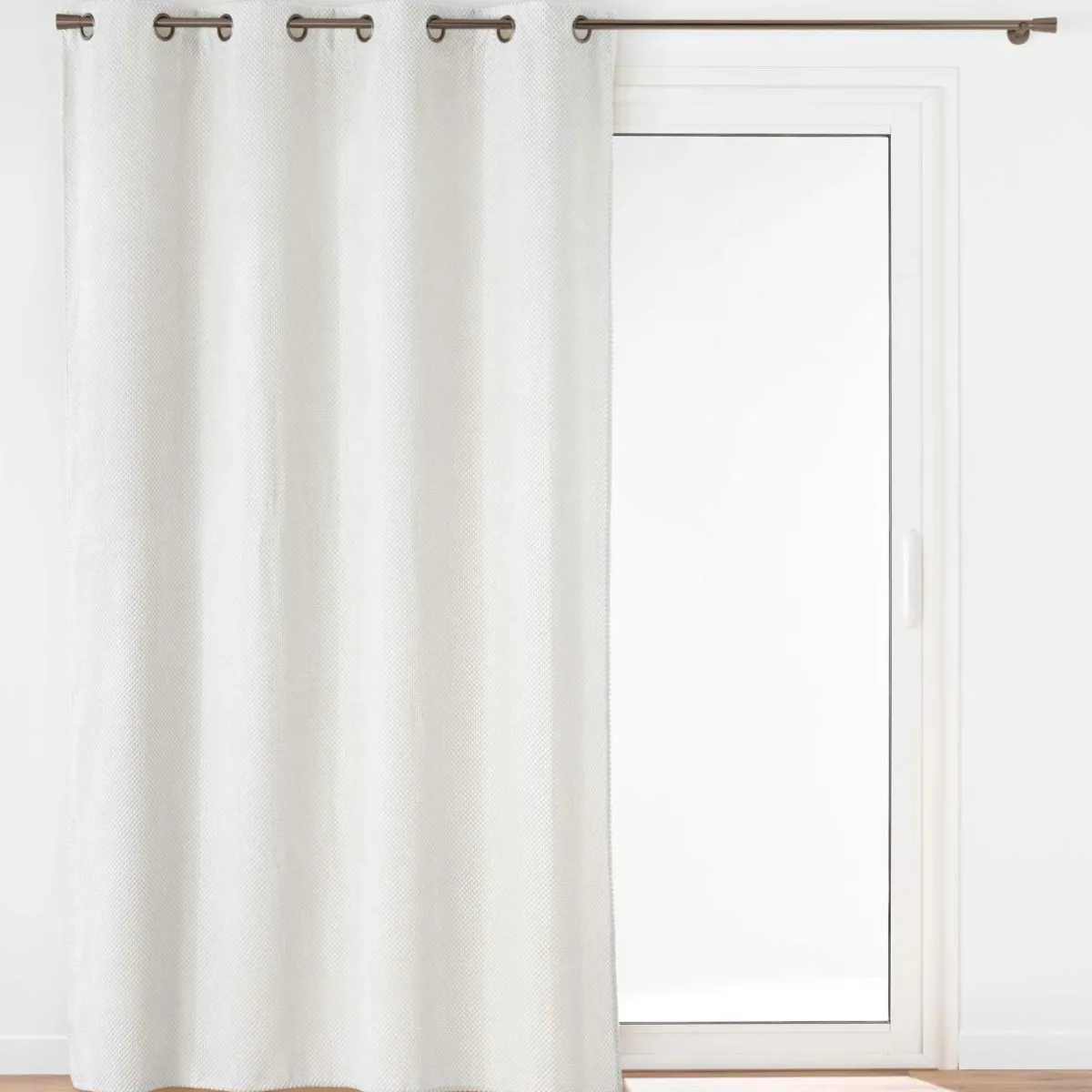 douceur d'intu017drieur Rideau flanelle relief (140 x 260 cm) Java Blanc Clearance