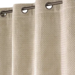 douceur d'intu017drieur Rideau flanelle relief (140 x 240 cm) Flanela Beige