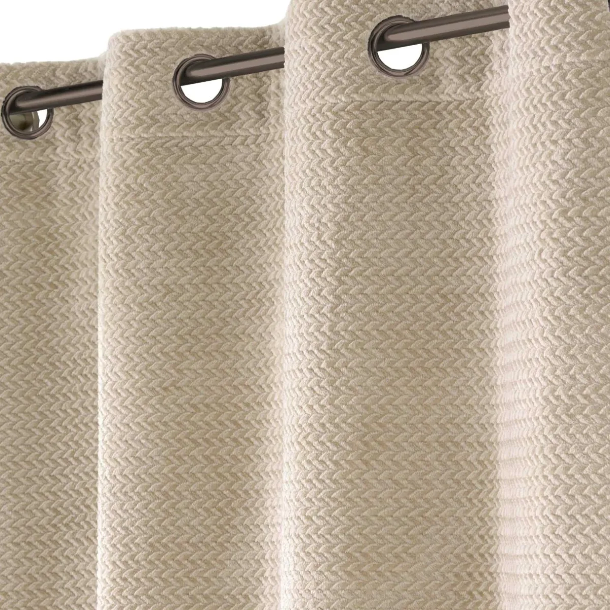 douceur d'intu017drieur Rideau flanelle relief (140 x 240 cm) Flanela Beige