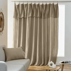 EMINZA Rideau gaze de coton ajustable (280 x max 300 cm) Gaïa Ficelle Hot