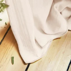 EMINZA Rideau gaze de coton ajustable (140 x max 300 cm) Gaïa Rose poudré