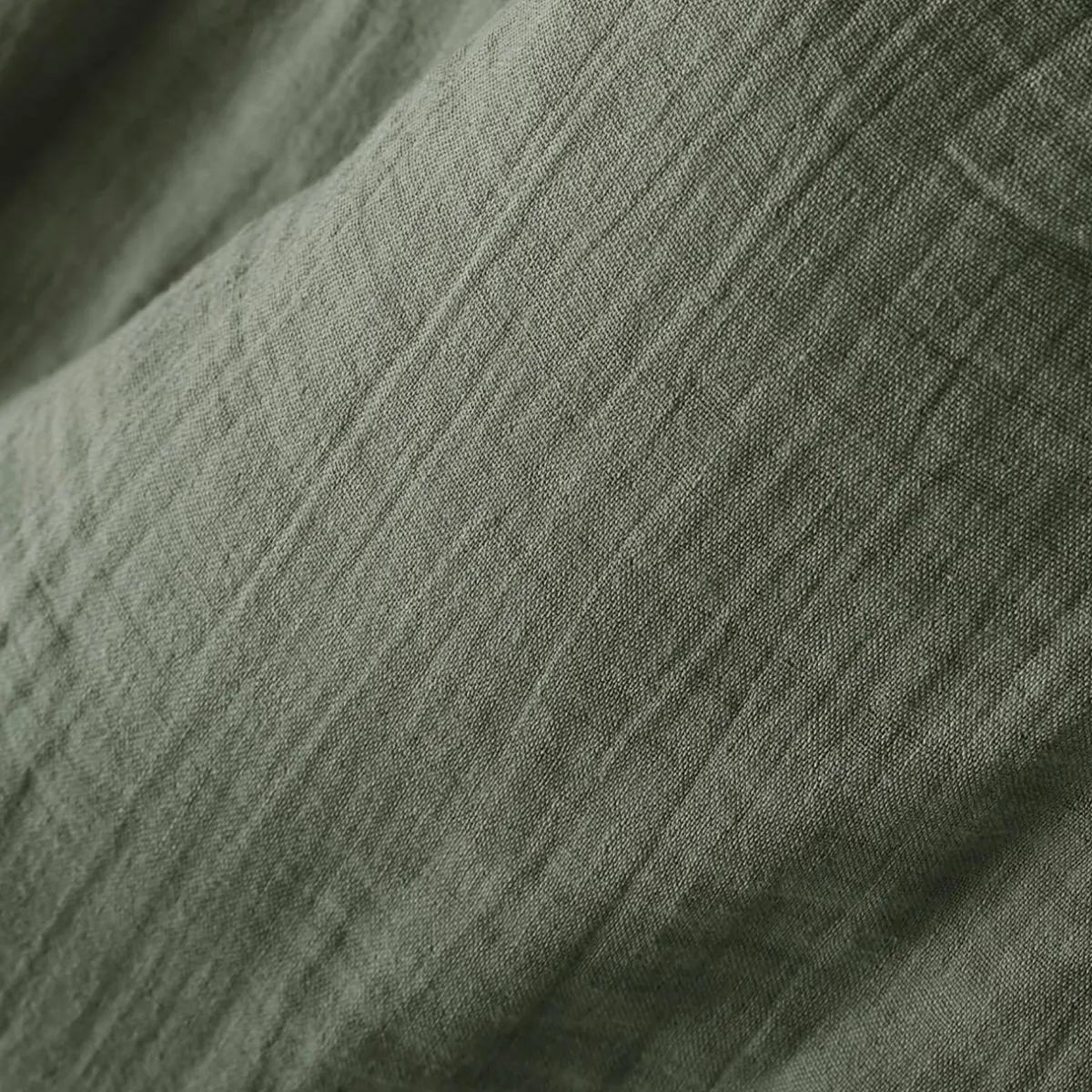 EMINZA Rideau gaze de coton ajustable (280 x max 300 cm) Gaïa Vert romarin Discount