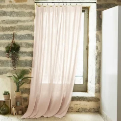 EMINZA Rideau gaze de coton ajustable (180 x max 300 cm) Gaïa Rose poudré Discount