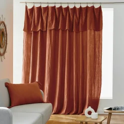 EMINZA Rideau gaze de coton ajustable (280 x max 300 cm) Gaïa Terracotta Outlet