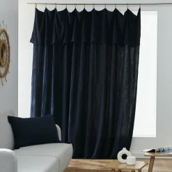 EMINZA Rideau gaze de coton ajustable (280 x max 300 cm) Gaïa Bleu nuit Clearance
