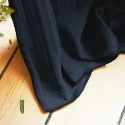 EMINZA Rideau gaze de coton ajustable (140 x max 300 cm) Gaïa Bleu nuit Hot