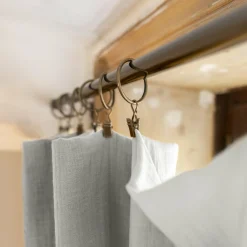 EMINZA Rideau gaze de coton ajustable (180 x max 300 cm) Gaïa Gris nuage Gris clair Sale