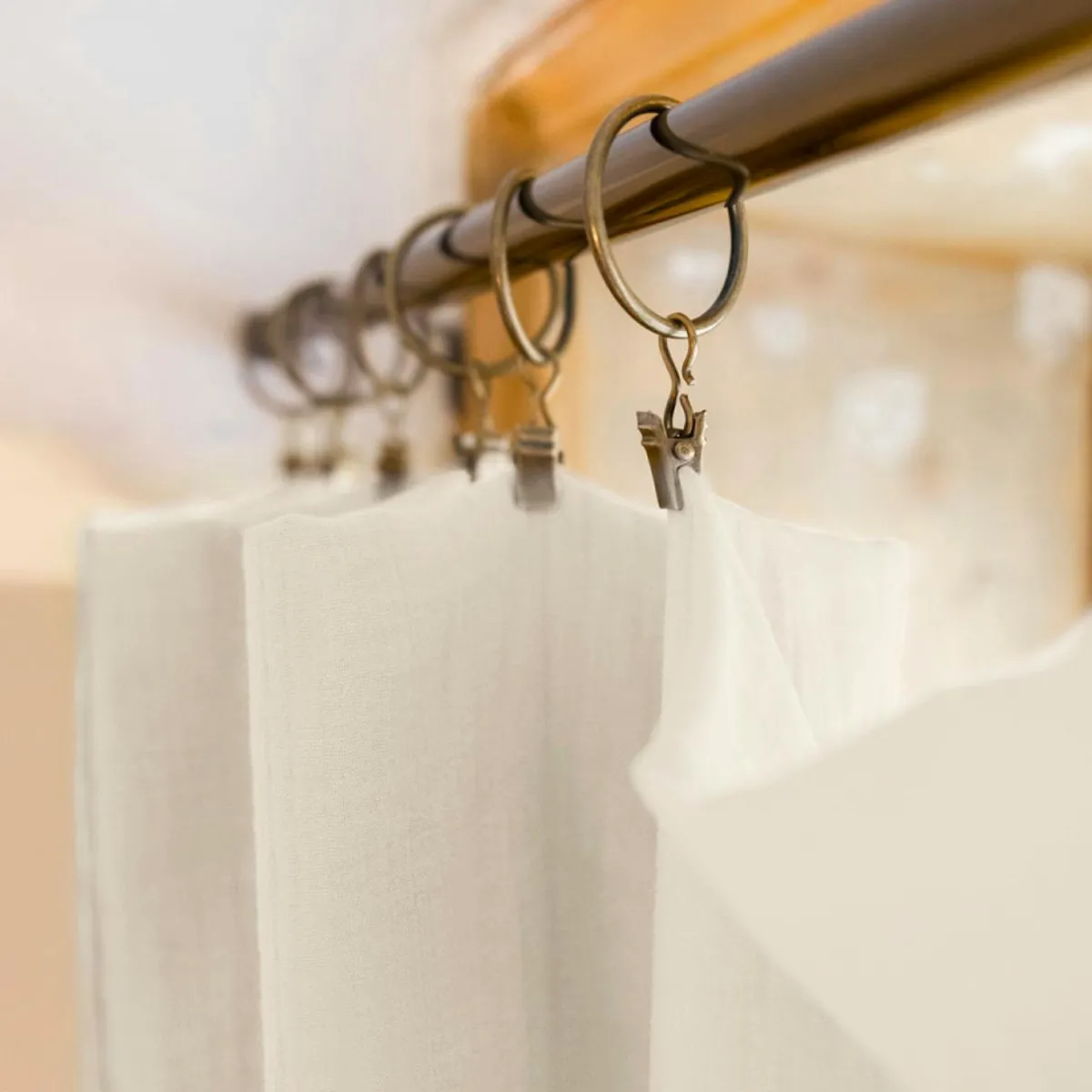 EMINZA Rideau gaze de coton ajustable (280 x max 300 cm) Gaïa pampa Beige Outlet