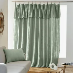 EMINZA Rideau gaze de coton ajustable (280 x max 300 cm) Gaïa Vert Eucalyptus Online