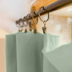 EMINZA Rideau gaze de coton ajustable (280 x max 300 cm) Gaïa Vert Eucalyptus Online