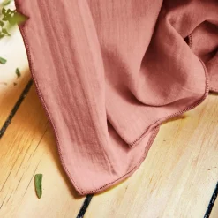EMINZA Rideau gaze de coton ajustable (280 x max 300 cm) Gaïa Rose Pêche New