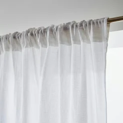 EMINZA Rideau gaze de coton galon fronceur (180 x 240 cm) Gaïa Gris nuage Gris clair Sale