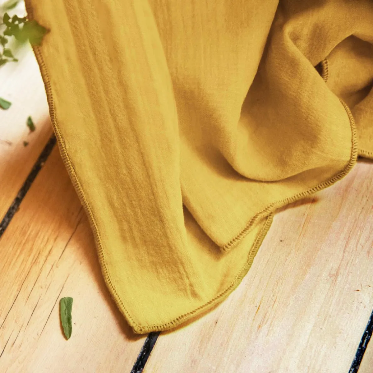 EMINZA Rideau gaze de coton galon fronceur (140 x 240 cm) Gaïa Jaune safran Discount