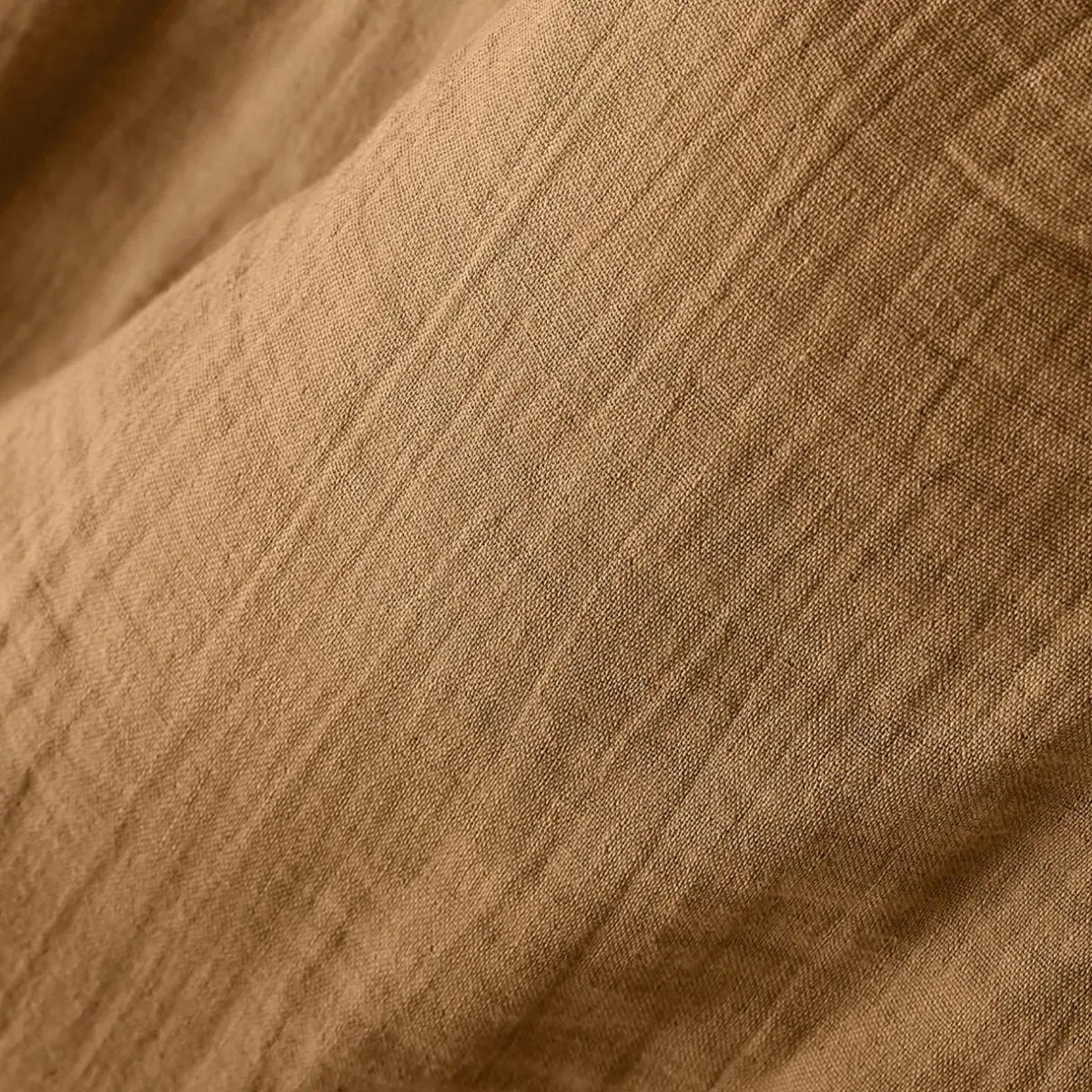 EMINZA Rideau gaze de coton galon fronceur (140 x 240 cm) Gaïa Camel Hot