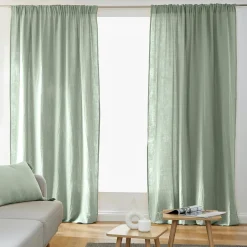 EMINZA Rideau gaze de coton galon fronceur (140 x 240 cm) Gaïa Vert Eucalyptus Online
