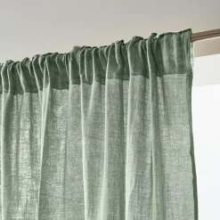EMINZA Rideau gaze de coton galon fronceur (140 x 240 cm) Gaïa Vert Eucalyptus Online
